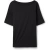 Woman’s Fresh Bamboo Bateau Neck Top(Black – Black)
