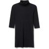 Woman’s High Collar Top in Ultranatural with Cashmere(Black – Black)