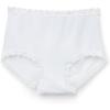 Woman’s High Rise Cotton and Lace Hipsters(White – White)