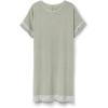 Woman’s Lace Trim Short Sleeve Nightgown(Green – Sage Green Melange)