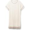 Woman’s Lace Trim Short Sleeve Nightgown(Natural – Beige Melange)