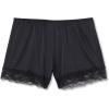 Woman’s Lace Trim Silk Shorts(Black – Black)
