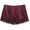 Woman’s Lace Trim Silk Shorts(Burgundy – Dark Burgundy)