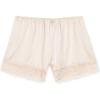 Woman’s Lace Trim Silk Shorts(Natural – Avorio Crema)