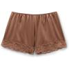 Woman’s Lace Trim Silk Shorts(Natural – Caramel Dark Beige)