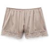 Woman’s Lace Trim Silk Shorts(Natural – Powder Beige)