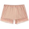 Woman’s Lace Trim Silk Shorts(Natural – Satin Pink)