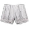 Woman’s Lace Trim Silk Shorts(Pale Grey – Ice Grey)