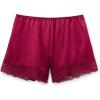 Woman’s Lace Trim Silk Shorts(Red – Beet Red)