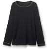 Woman’s Long Sleeve Modal Top(Black – Black)