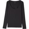 Woman’s Long Sleeve Scoop Neck Top in Micro-Modal(Black – Black)
