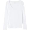 Woman’s Long Sleeve Scoop Neck Top in Micro-Modal(White – Milk White)