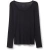 Woman’s Long Sleeve Scoop Neck Top in Ultralight Modal with Cashmere(Black – Black)