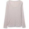 Woman’s Long Sleeve Scoop Neck Top in Ultralight Modal with Cashmere(Natural – Shell Beige Mélange)