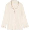 Woman’s Long-Sleeve Micromodal Pajama Top(Natural – Vanilla Ivory)