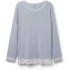 Woman’s Long-Sleeve Round-Neck Modal Top(Light Blue – Light Blue Melange)