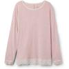 Woman’s Long-Sleeve Round-Neck Modal Top(Pale Pink – Light Pink Melange)