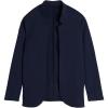 Woman’s Long-Sleeved Cotton Interlock Cardigan(Blue – Intense Blue)