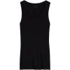 Woman’s Modal Cashmere Ultralight Wide-Shoulder Top(Black – Black)