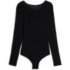 Woman’s Modal and Cashmere Long-Sleeve Bodysuit(Black – Black)
