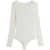 Woman’s Modal and Cashmere Long-Sleeve Bodysuit(Ivory – Natural Vanilla)