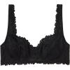 Woman’s Pretty Flowers Daniela Balconette Bra(Black – Black)