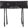 Woman’s Pretty Flowers Garter Belt(Black – Black)