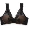 Woman’s Pretty Flowers Giorgia Balconette Bra(Black – Black)