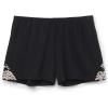Woman’s Pretty Flowers Modal Shorts(Multicolor – Black/Ivory)