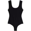 Woman’s Raw Edge Cotton Bodysuit(Black – Black)