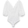 Woman’s Scent of Summer Short Sleeve Bodysuit(White – White)