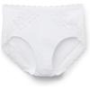 Woman’s Semi-High Rise Cotton and Lace Panties(White – White)