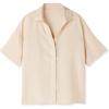 Woman’s Short Sleeve Linen Cloth Shirt in Natural, Size M