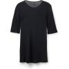 Woman’s Short-Sleeved Top in Ultranatural with Cashmere(Black – Black)