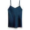 Woman’s Silk Satin Top with V-Neckline(Blue – Intense Blue)