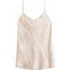 Woman’s Silk Satin Top with V-Neckline(Natural – Avorio Crema)