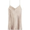 Woman’s Silk Satin Top with V-Neckline(Natural – Powder Beige)