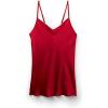 Woman’s Silk Satin Top with V-Neckline(Red – Red)