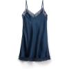 Woman’s Silk Slip with Lace Insert Detail(Blue – Intense Blue)