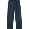 Woman’s The Pure Linen Full Length Drawstring Pants in Linen Fabric(Blue – Sailor Blue)