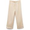 Woman’s The Pure Linen Full Length Drawstring Pants in Linen Fabric(Natural – Beige Rope)