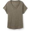 Woman’s The Pure Linen Short Sleeve V-Neck Top in Linen(Green – Safari Green)