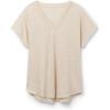 Woman’s The Pure Linen Short Sleeve V-Neck Top in Linen(Natural – Beige Rope)
