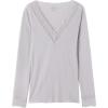 Woman’s Ultralight Cashmere Lace Long Sleeve Shirt(Pale Grey – Ice Grey)