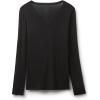 Woman’s V-Neck top in Modal Ultralight with Cashmere(Black – Black)