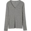 Woman’s V-Neck top in Modal Ultralight with Cashmere(Grey – Medium Grey Mel)
