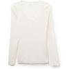 Woman’s V-Neck top in Modal Ultralight with Cashmere(Ivory – Natural Vanilla)