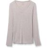 Woman’s V-Neck top in Modal Ultralight with Cashmere(Natural – Shell Beige Mélange)